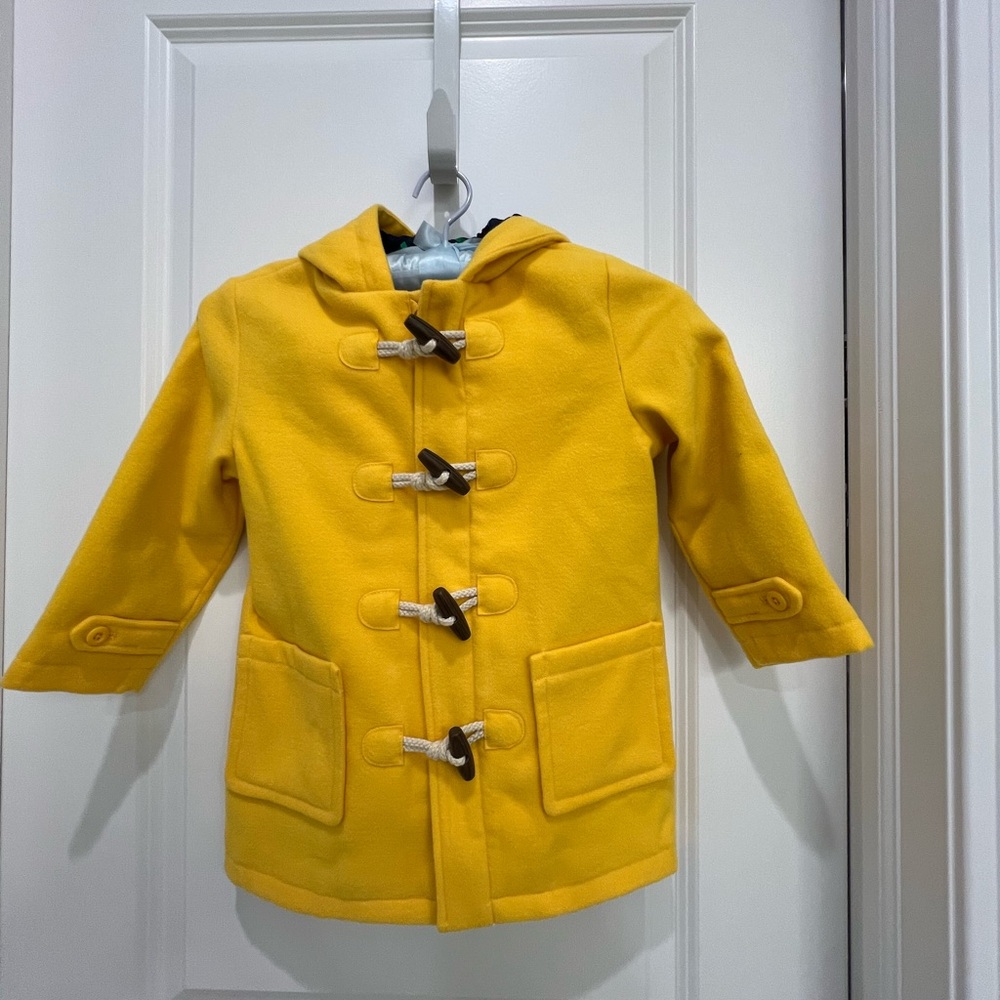 Rowing Blazers Yellow Raincoat with Hood and Toggle Closures